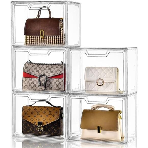 Purse Organizer for Closet,Clear Acrylic Display Case for Handbag Organizer